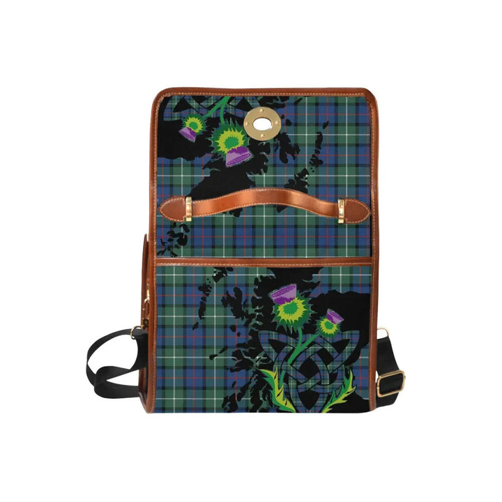 Scottish Davidson of Tulloch Clan Tartan Waterproof Canvas Bag With Thistle Tartan Plaid 6
