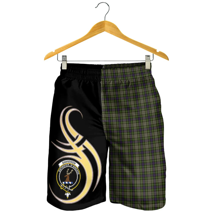 Scottish Davidson Tulloch Dress Clan Crest Tartan Believe in Me Men's Shorts