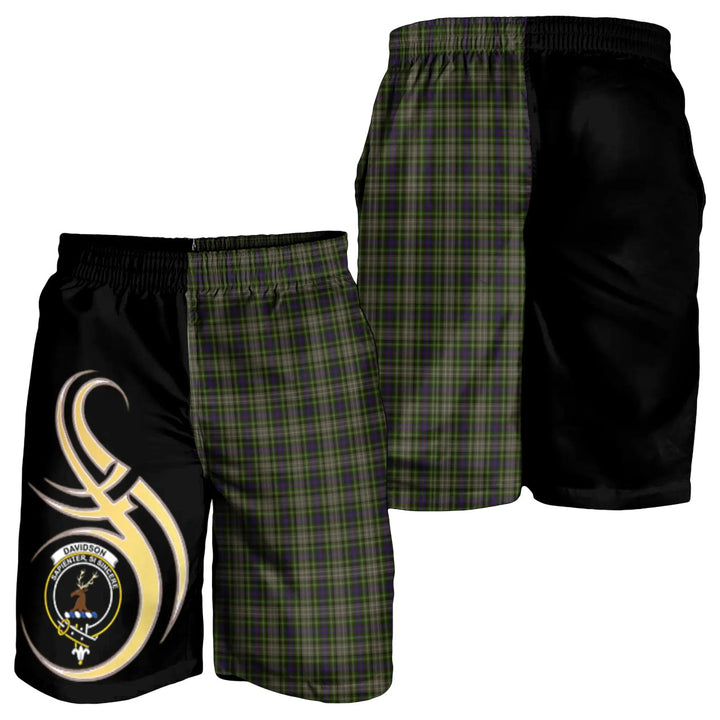Scottish Davidson Tulloch Dress Clan Crest Tartan Believe in Me Men's Shorts