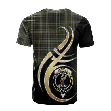 Scottish Davidson Tulloch Dress Clan Crest Tartan T-Shirt Believe in Me Back Side Tartan Plaid