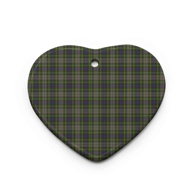 Scottish Davidson Tulloch Dress Clan Tartan Ceramic Ornament Heart Shape Tartan Plaid
