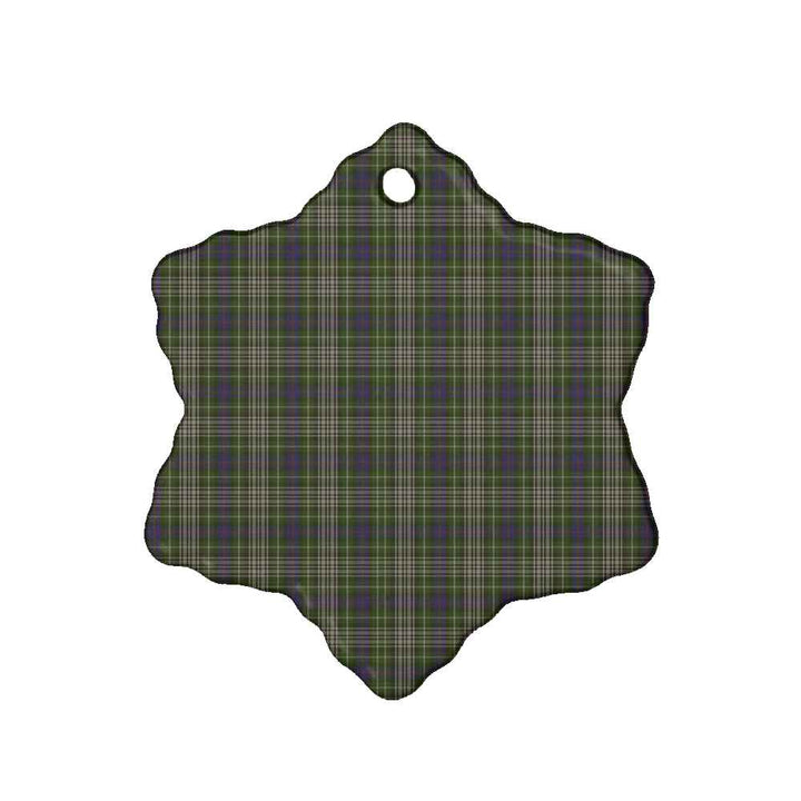Scottish Davidson Tulloch Dress Clan Tartan Ceramic Ornament Snow Flake Shape Tartan Plaid