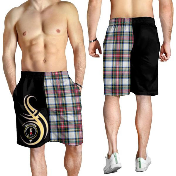 Scottish Dennistoun Clan Crest Tartan Believe in Me Men's Shorts