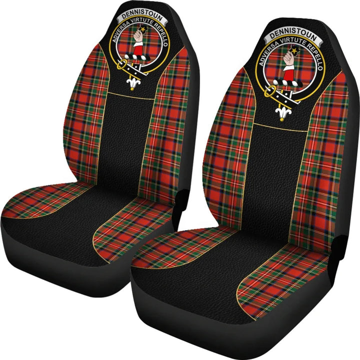 Scottish Dennistoun Clan Crest Tartan Car Seat Covers - Special Style 2