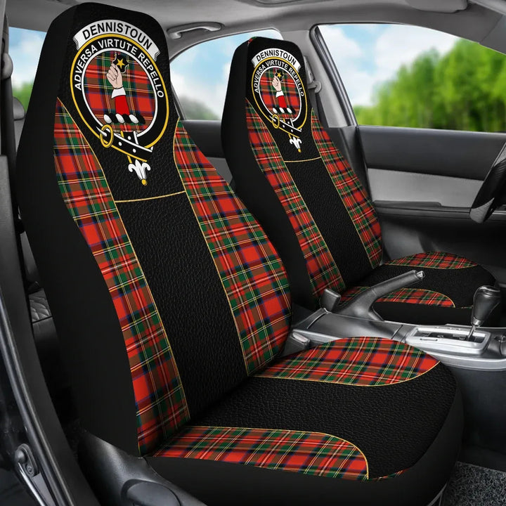 Scottish Dennistoun Clan Crest Tartan Car Seat Covers - Special Style 3