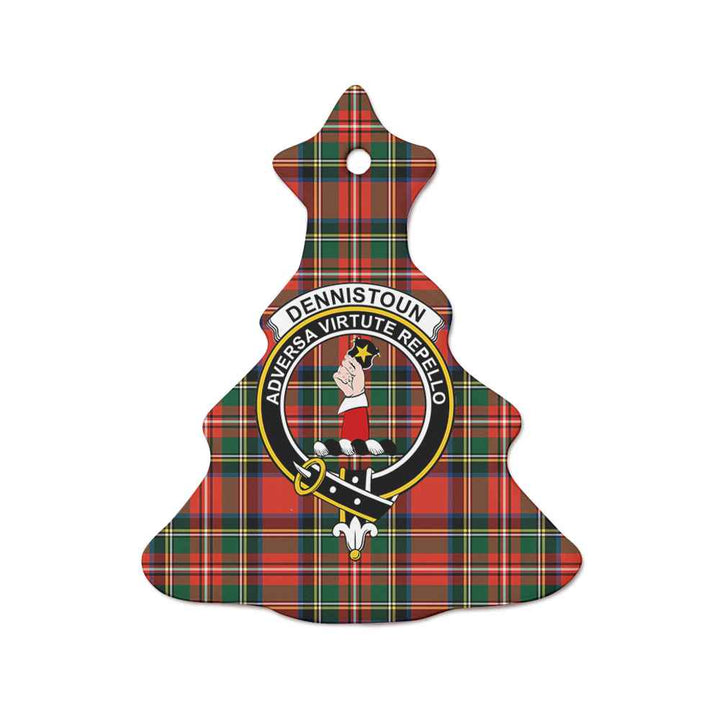 Scottish Dennistoun Clan Crest Tartan Ceramic Ornament Tree Shape Tartan Plaid
