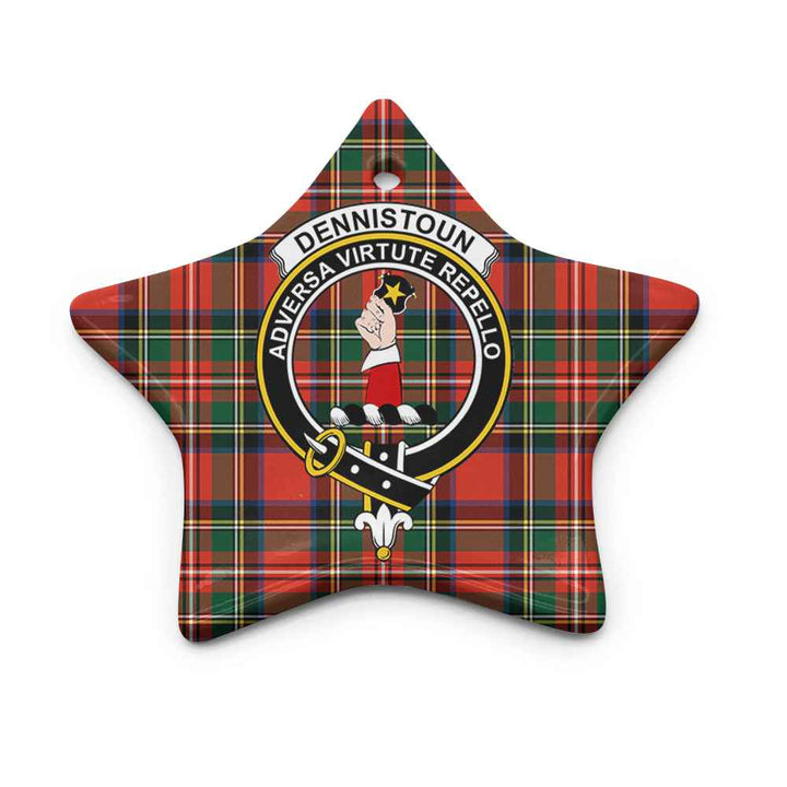 Scottish Dennistoun Clan Crest Tartan Ceramic Ornament Star Shape Tartan Plaid