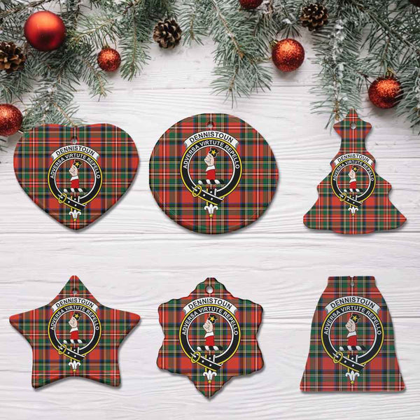 Scottish Dennistoun Clan Crest Tartan Ceramic Ornament All Tartan Plaid