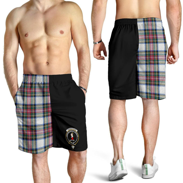 Scottish Dennistoun Clan Crest Tartan Half of Me Men's Shorts