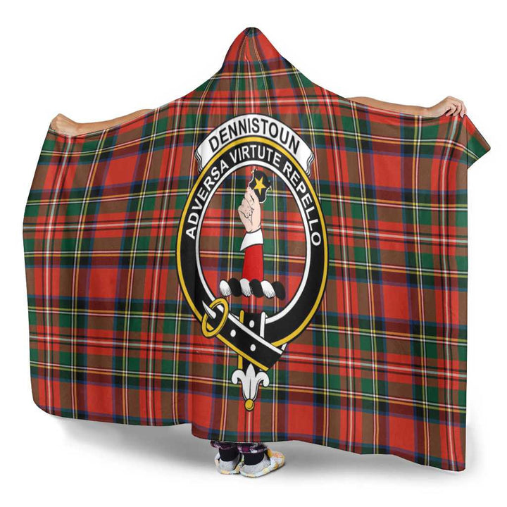 Scottish Dennistoun Clan Crest Tartan Hooded Blanket Tartan Plaid 3