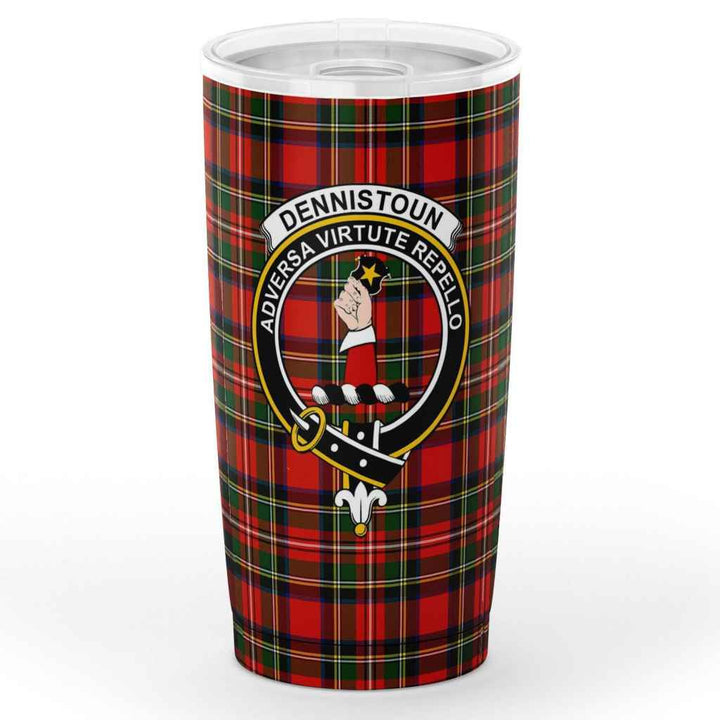 Scottish Dennistoun Clan Crest Tartan Insulated Tumbler Tartan Plaid 1