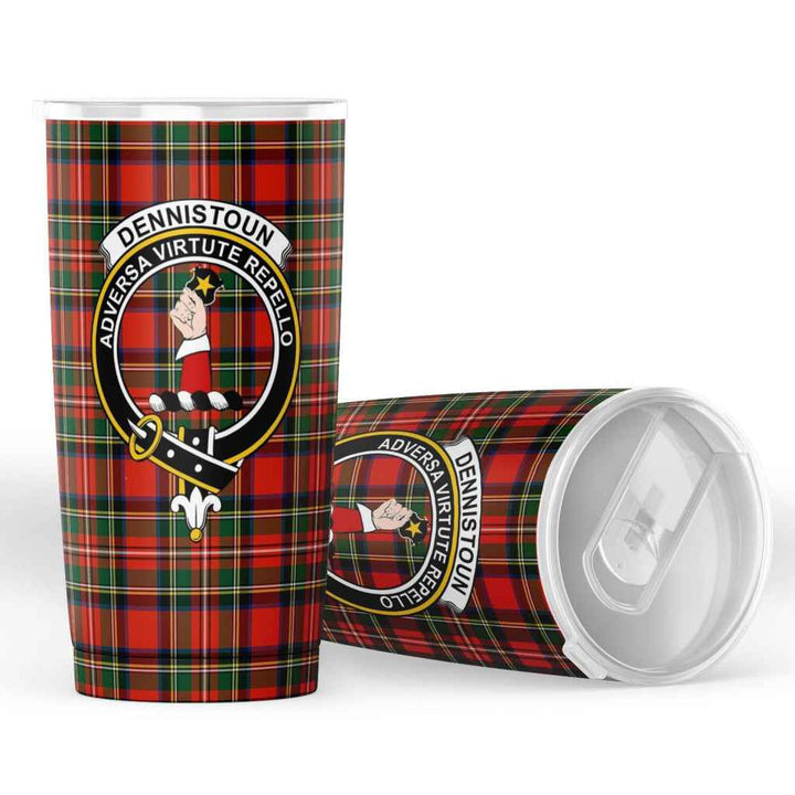 Scottish Dennistoun Clan Crest Tartan Insulated Tumbler Tartan Plaid 4
