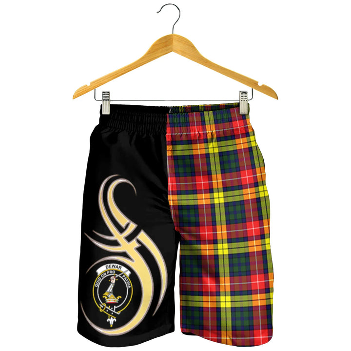 Scottish Dewar Clan Crest Tartan Believe in Me Men's Shorts