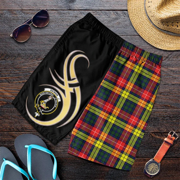 Scottish Dewar Clan Crest Tartan Believe in Me Men's Shorts