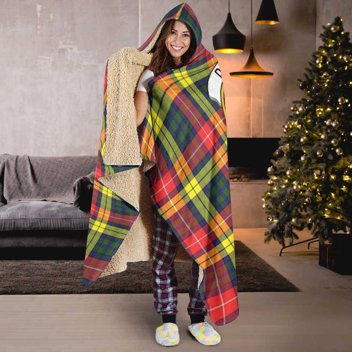 Scottish Dewar Clan Crest Tartan Hooded Blanket Tartan Plaid 6