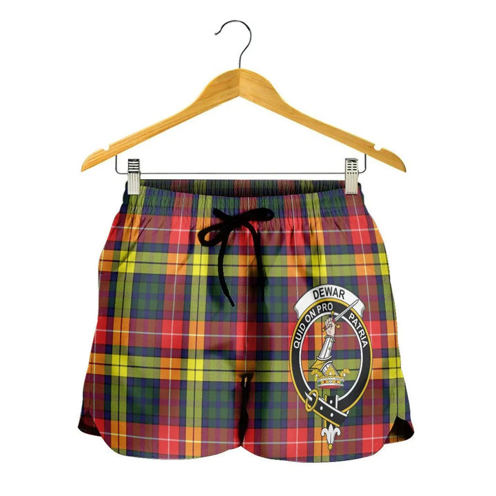 Scottish Dewar Clan Crest Tartan Women Shorts
