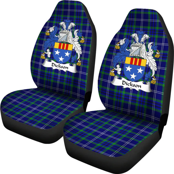 Scottish Dickson Clan Crest Tartan Car Seat Covers 1