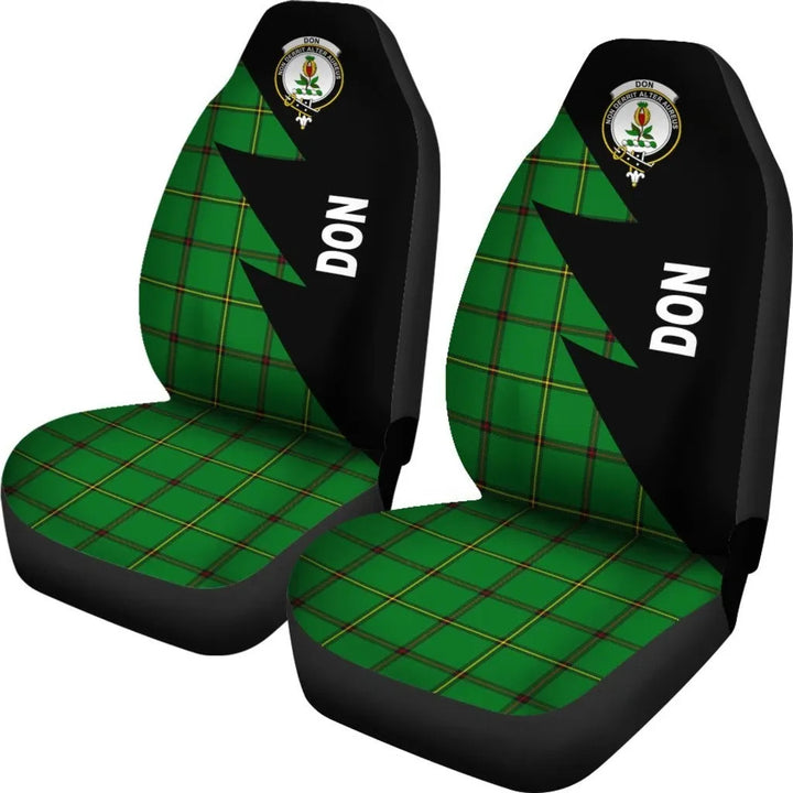 Scottish Don Clan Crest Tartan Car Seat Covers - Flash Style 2