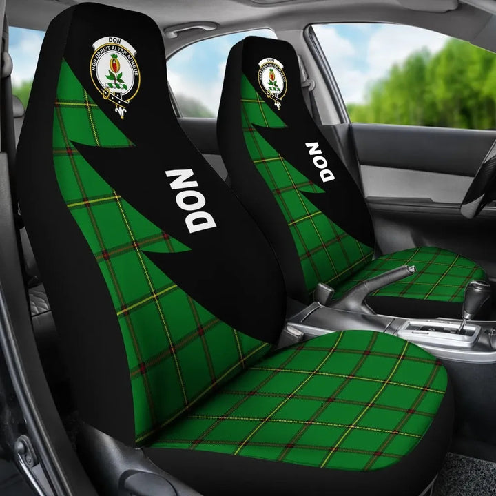 Scottish Don Clan Crest Tartan Car Seat Covers - Flash Style 3