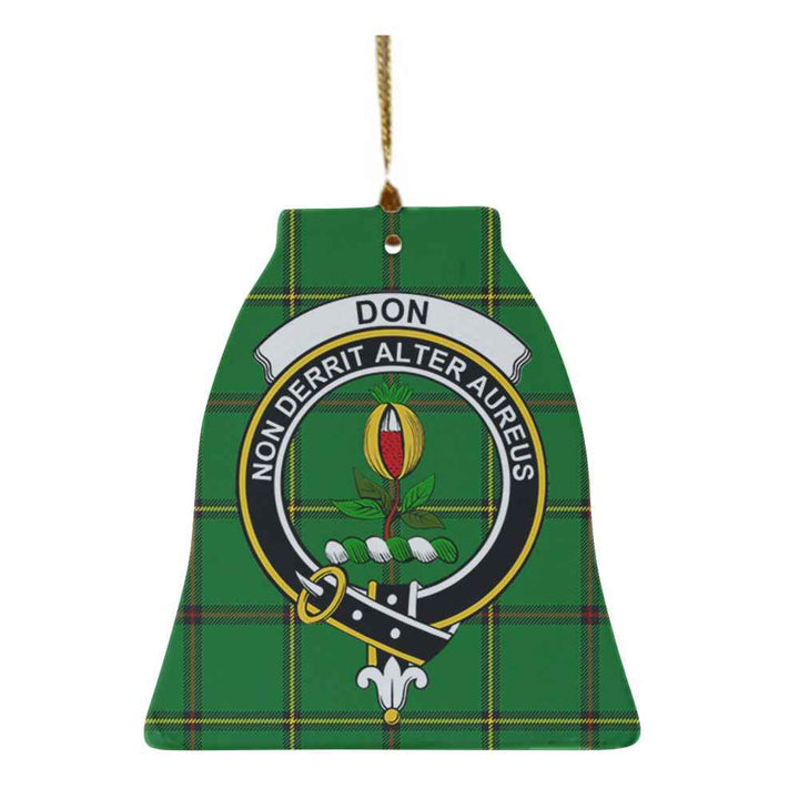 Scottish Don Clan Crest Tartan Ceramic Ornament Bell Shape Tartan Plaid