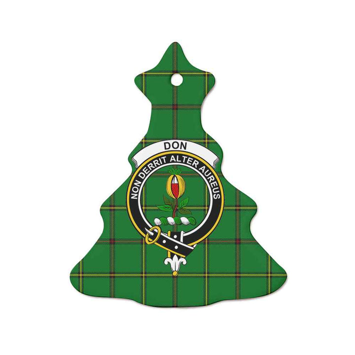 Scottish Don Clan Crest Tartan Ceramic Ornament Tree Shape Tartan Plaid