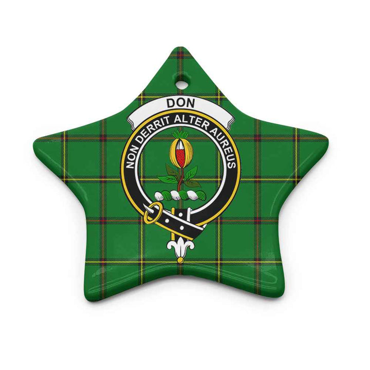 Scottish Don Clan Crest Tartan Ceramic Ornament Star Shape Tartan Plaid