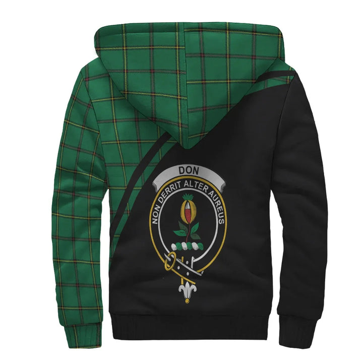Scottish Don Clan Crest Tartan Curve Sherpa Hoodie