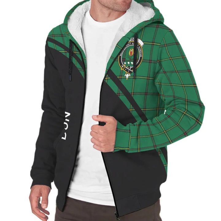 Scottish Don Clan Crest Tartan Curve Sherpa Hoodie