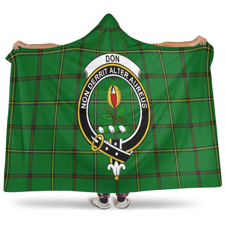 Scottish Don Clan Crest Tartan Hooded Blanket Tartan Plaid 1