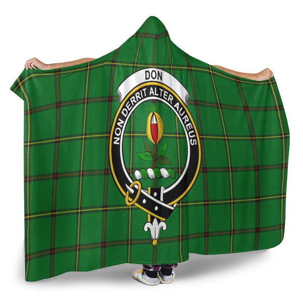 Scottish Don Clan Crest Tartan Hooded Blanket Tartan Plaid 2