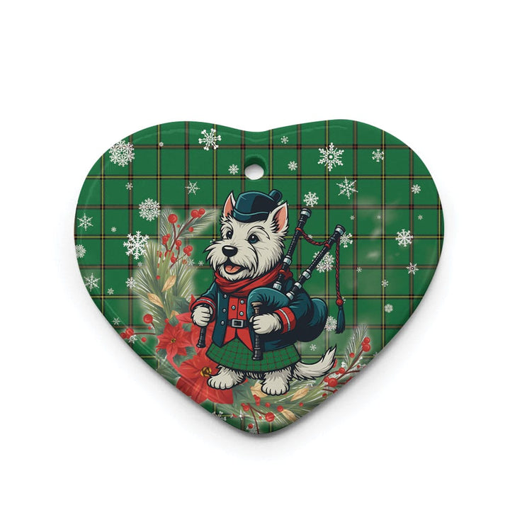Scottish Don (Tribe-of-Mar) Clan Tartan Ceramic Ornament Cute Scottish Terrier Dog Heart Style Tartan Plaid