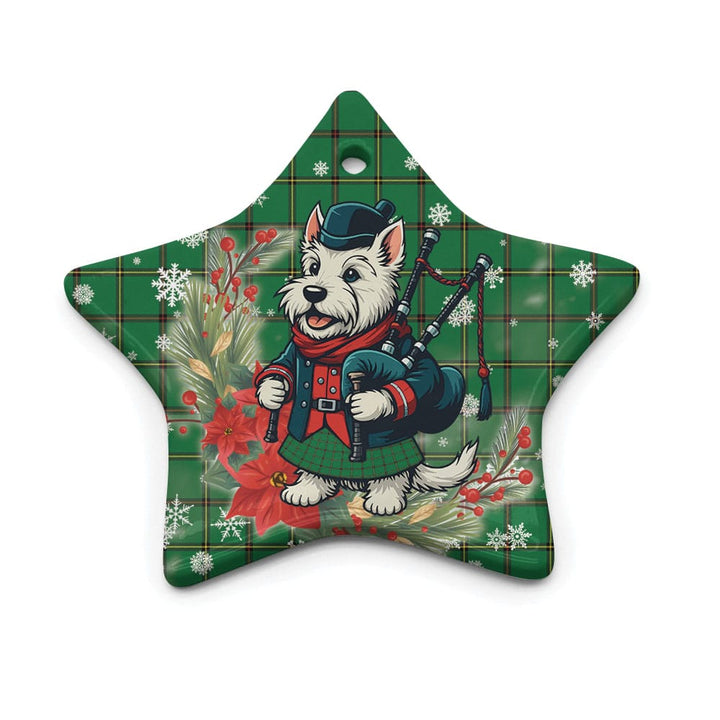 Scottish Don (Tribe-of-Mar) Clan Tartan Ceramic Ornament Cute Scottish Terrier Dog Star Style Tartan Plaid