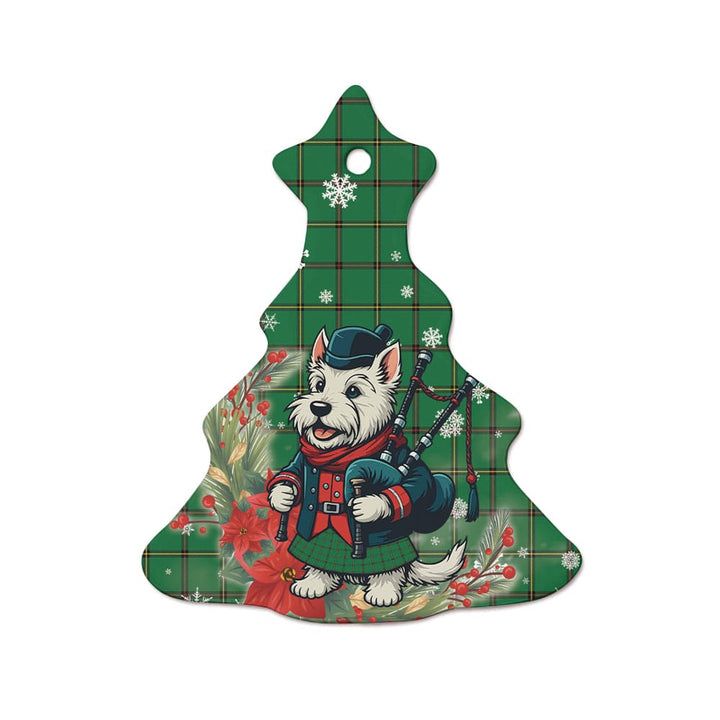 Scottish Don (Tribe-of-Mar) Clan Tartan Ceramic Ornament Cute Scottish Terrier Dog Tree Style Tartan Plaid