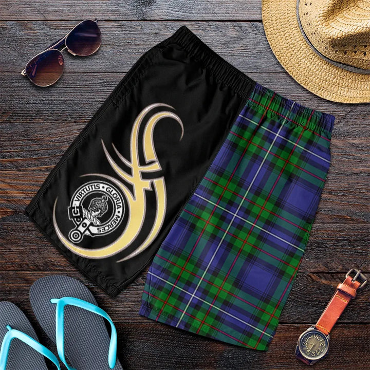 Scottish Donnachaidh Clan Crest Tartan Believe in Me Men's Shorts