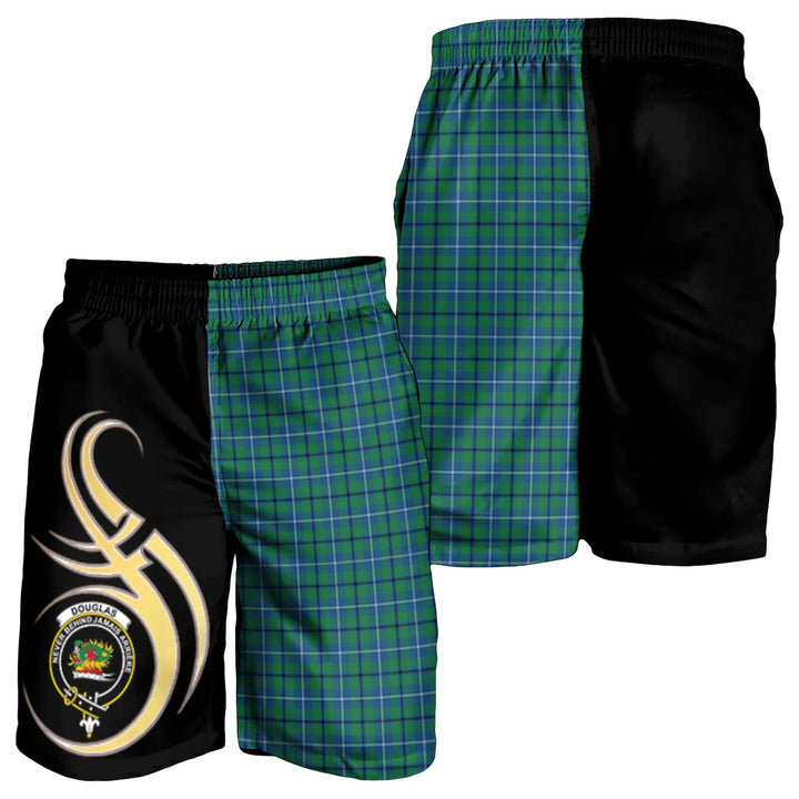 Scottish Douglas Ancient Clan Crest Tartan Believe in Me Men's Shorts