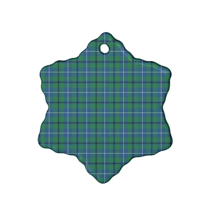 Scottish Douglas Ancient Clan Tartan Ceramic Ornament Snow Flake Shape Tartan Plaid