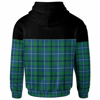 Scottish Douglas Ancient Clan Tartan Hoodie - Horizontal Style Back Side Tartan Plaid