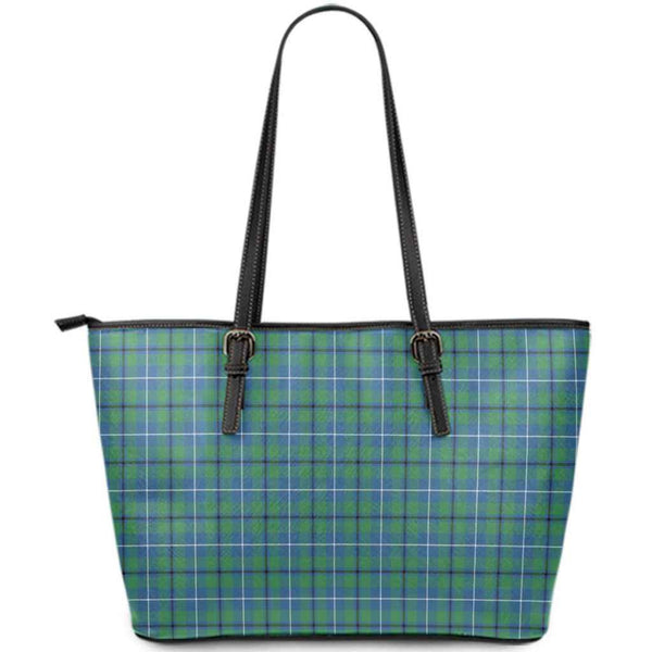 Scottish Douglas Ancient Clan Tartan Leather Tote Tartan Plaid
