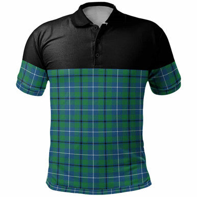 Scottish Douglas Ancient Clan Tartan Polo Shirt - Horizontal Style Front Side Tartan Plaid