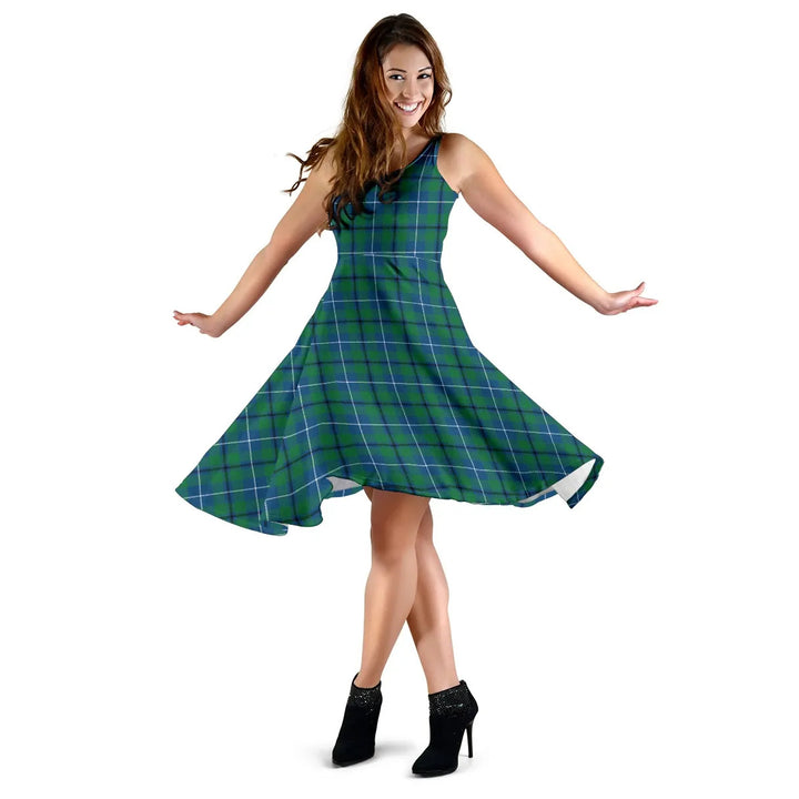 Scottish Douglas Ancient Clan Tartan Women Midi Dress