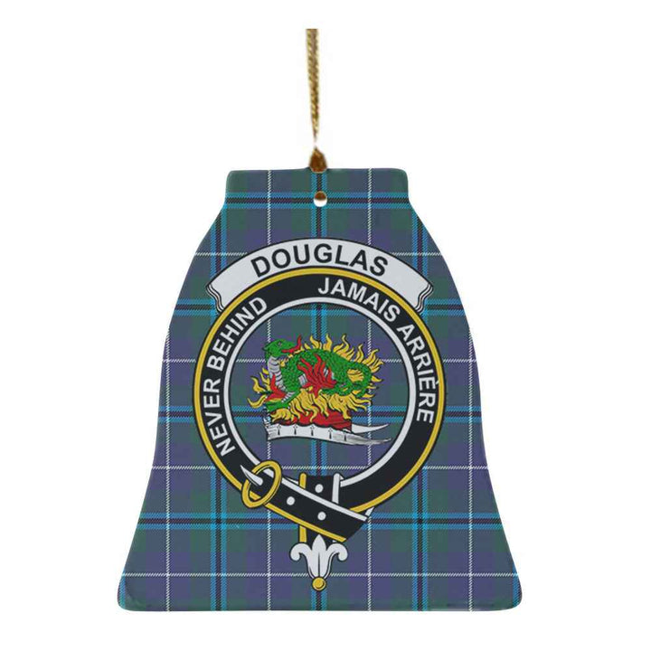 Scottish Douglas Clan Crest Tartan Ceramic Ornament Bell Shape Tartan Plaid
