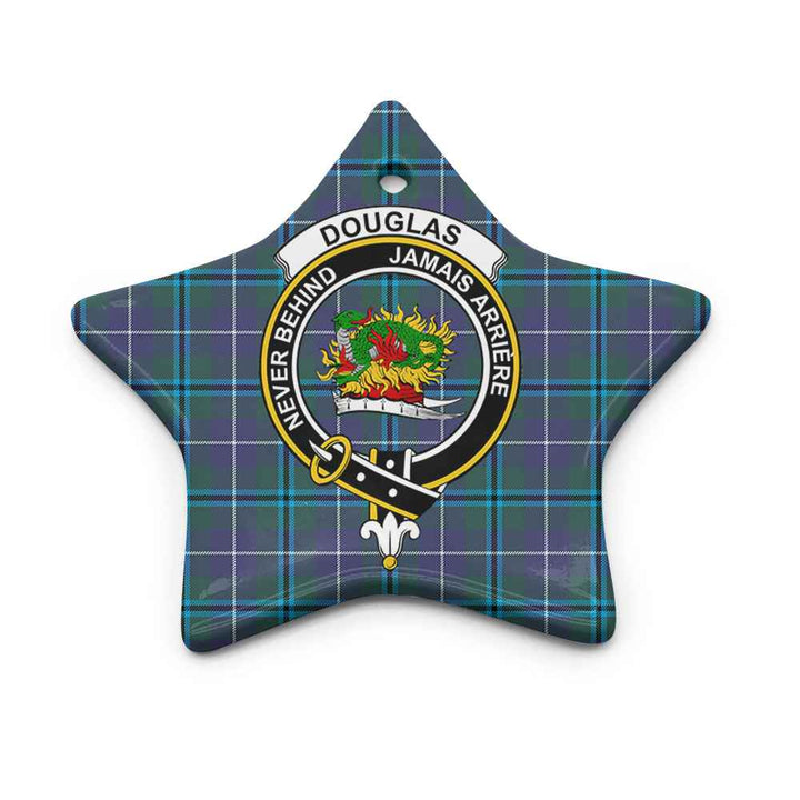 Scottish Douglas Clan Crest Tartan Ceramic Ornament Star Shape Tartan Plaid