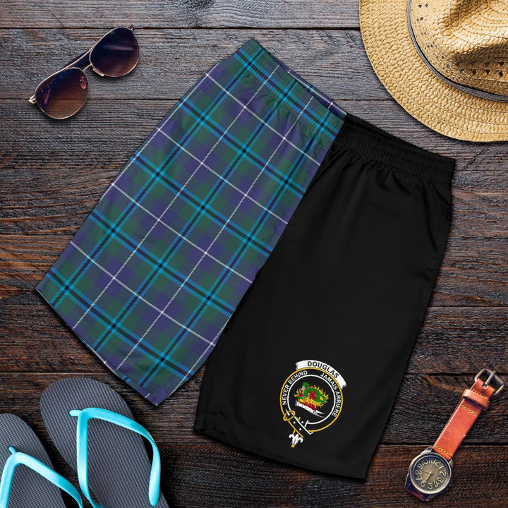 Scottish Douglas Clan Crest Tartan Half of Me Men's Shorts