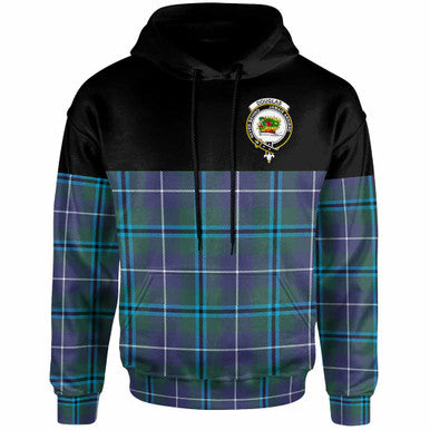 Scottish Douglas Clan Crest Tartan Hoodie - Horizontal Style Front Side Tartan Plaid