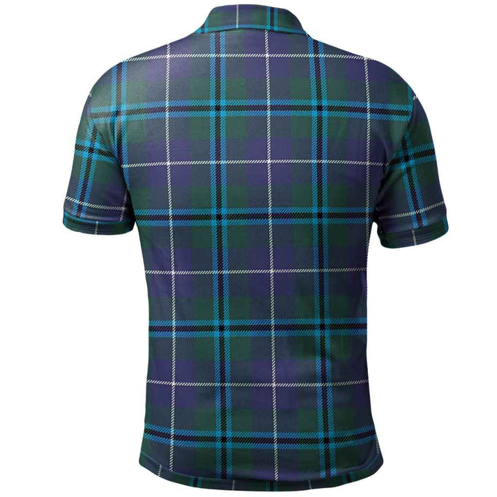 Scottish Douglas Clan Crest Tartan Polo Shirt Back Side Tartan Plaid