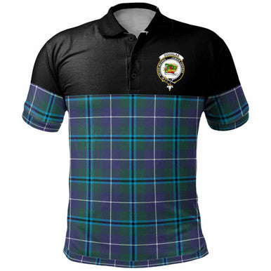 Scottish Douglas Clan Crest Tartan Polo Shirt - Horizontal Style Front Side Tartan Plaid