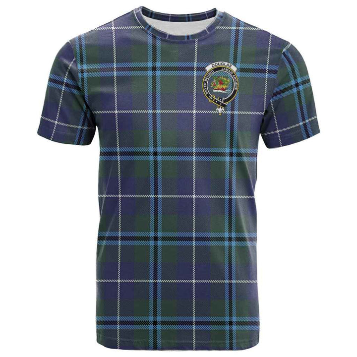 Scottish Douglas Clan Crest Tartan T-Shirt Front Side Tartan Plaid
