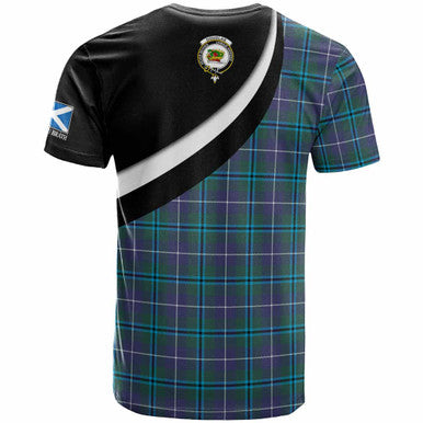 Scottish Douglas Clan Crest Tartan T-Shirt - Scotland Forever Style Back Side Tartan Plaid