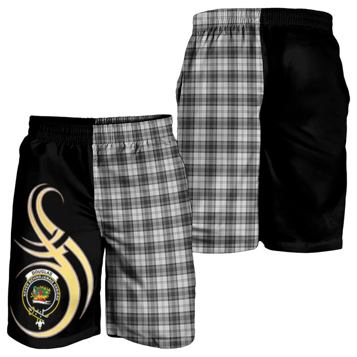 Scottish Douglas Grey Modern Clan Crest Tartan Believe in Me Men's Shorts