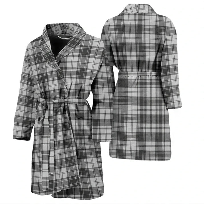 Scottish Douglas Grey Modern Clan Tartan Bathrobe 3